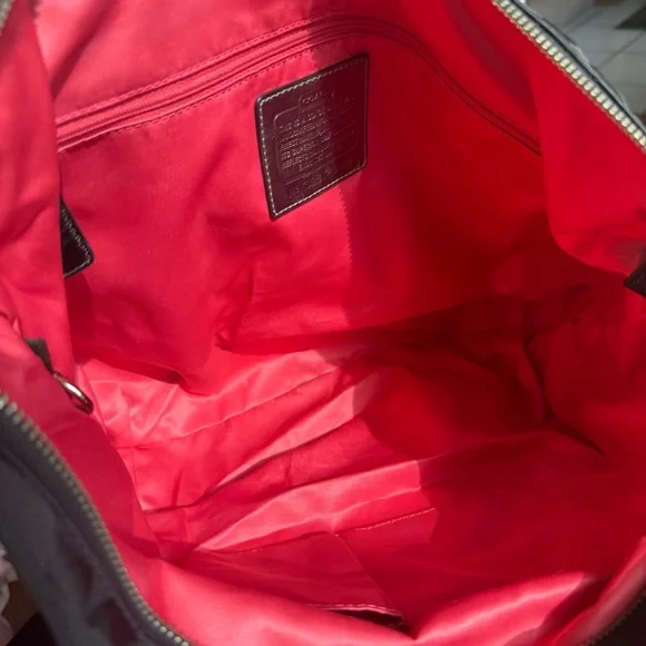 Coach 13826 Poppy Op Art Black Canvas Leather Tote Shoulder Hand Bag Purse EUC - Picture 3 of 16